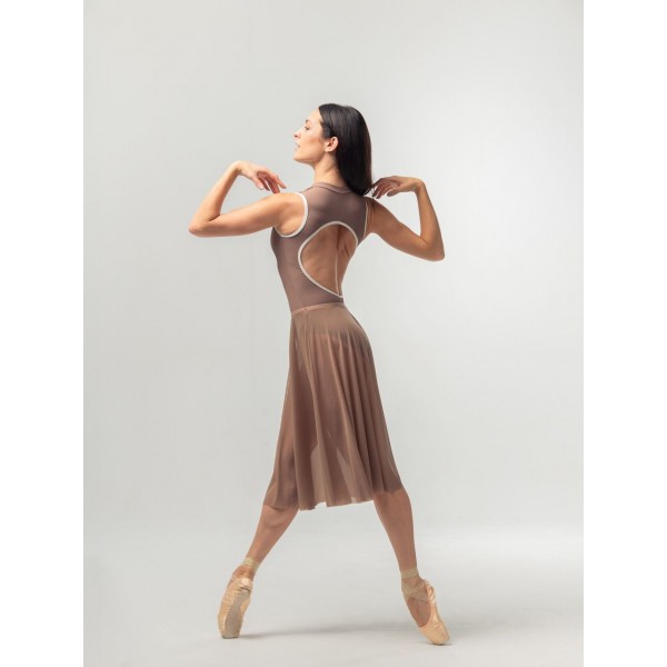 LONG MESH SKIRT, Light Brown sukňa dlhá